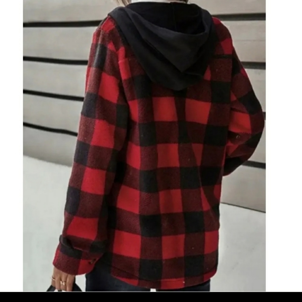 Buffalo Plaid Fleece Shacket - Picture 3 of 5